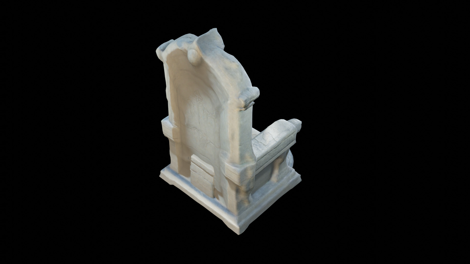 Crypt Stone Throne VR 3D model_4