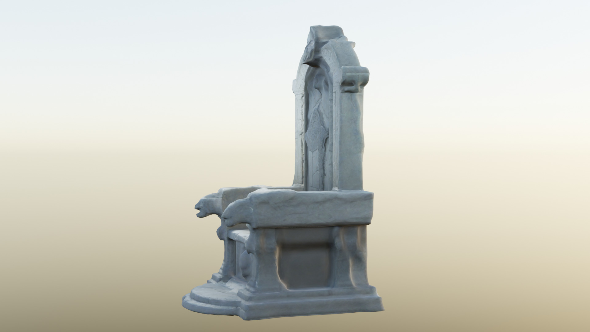 Crypt Stone Throne VR 3D model_1
