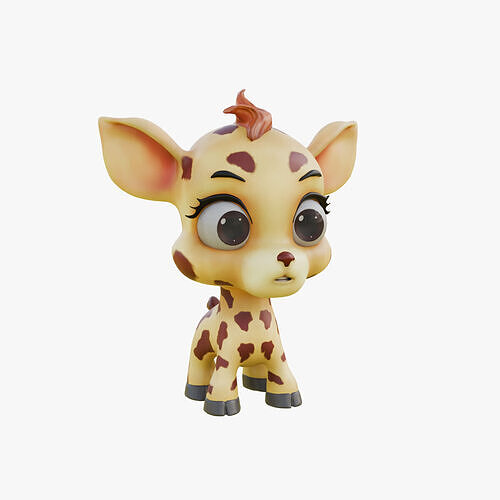 Baby Giraffe Character Low-poly 3D model