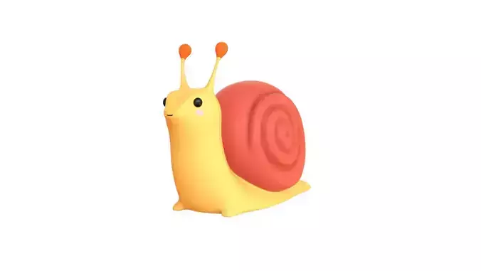 Cartoon Snail v001 - 3D Model Low Poly Low-poly 3D model