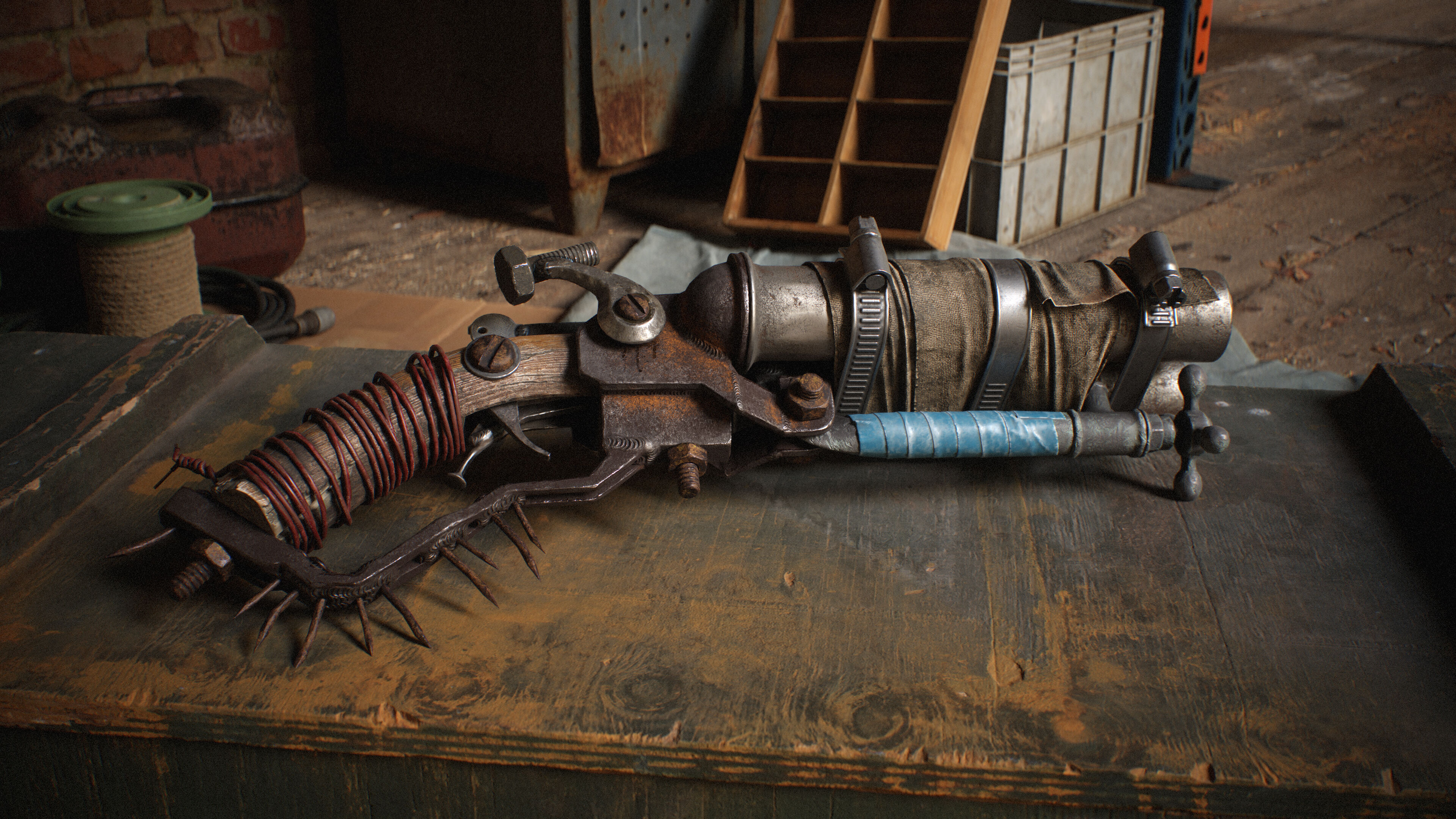 POST-APOCALYPTIC SHOTGUN Low-poly 3D model_8