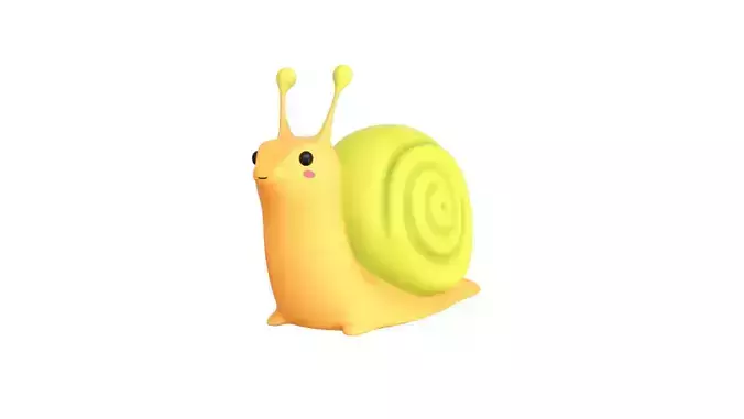 Cartoon Snail v002 - 3D Model Low Poly 