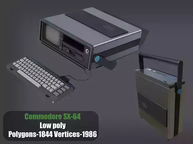Commodore SX-64 Low-poly 3D model