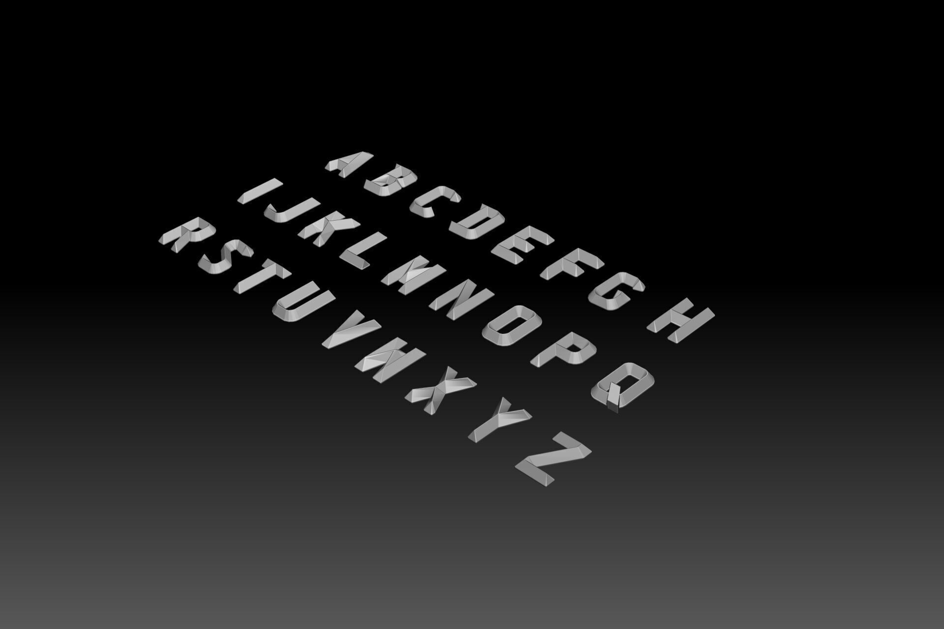 UK Number Plates all Latter model for prinnting and CNC curving 3D print model_5