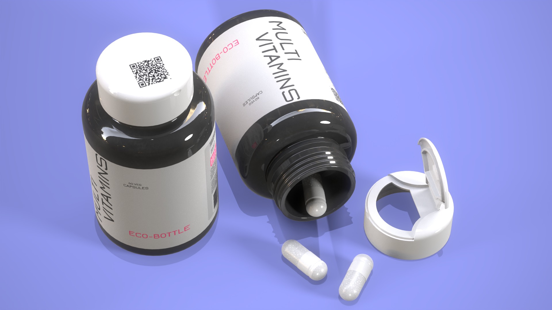 All capsule types or pills drugs with bottle pack 3D Model Collection_6