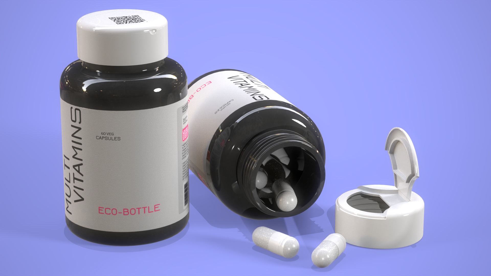 All capsule types or pills drugs with bottle pack 3D Model Collection_7