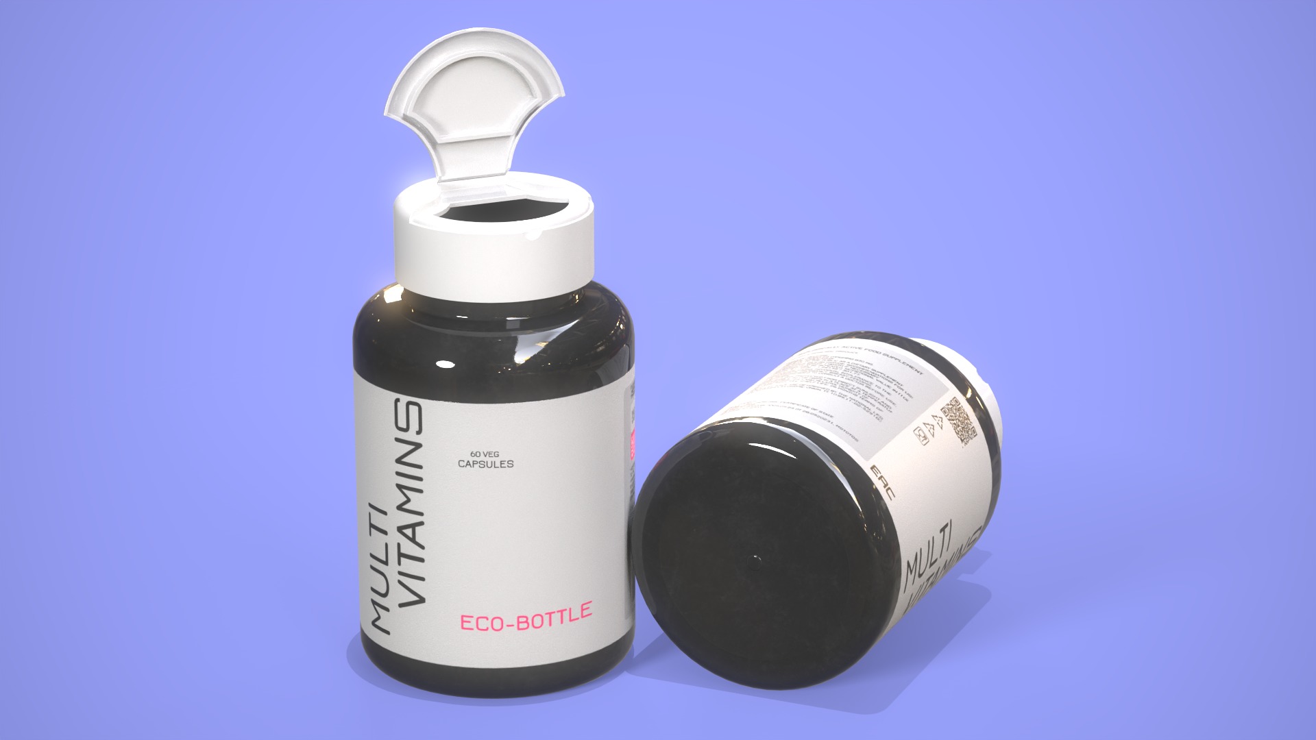 All capsule types or pills drugs with bottle pack 3D Model Collection_16