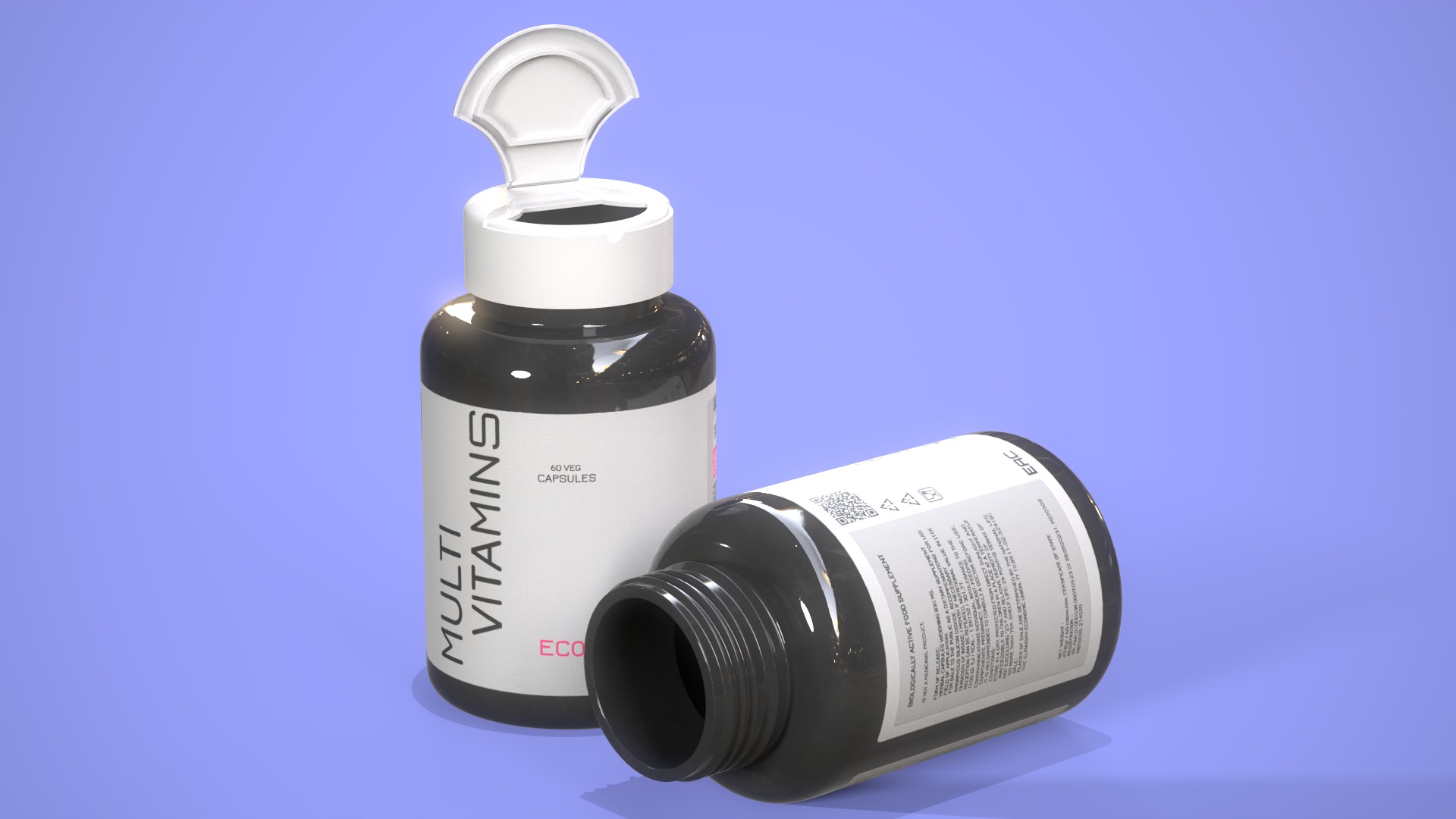 All capsule types or pills drugs with bottle pack 3D Model Collection_15