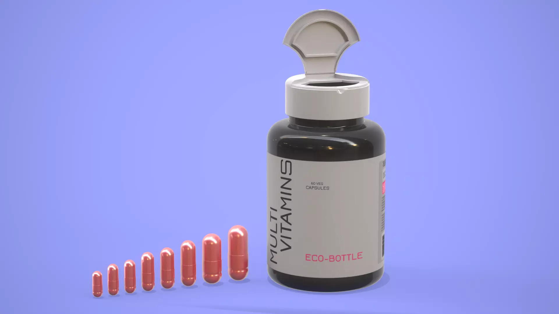 All capsule types or pills drugs with bottle pack 3D Model Collection_0