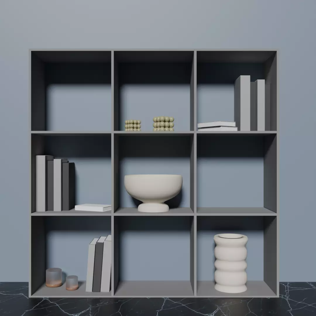 VAYS grey shelf for books and toys 3D model