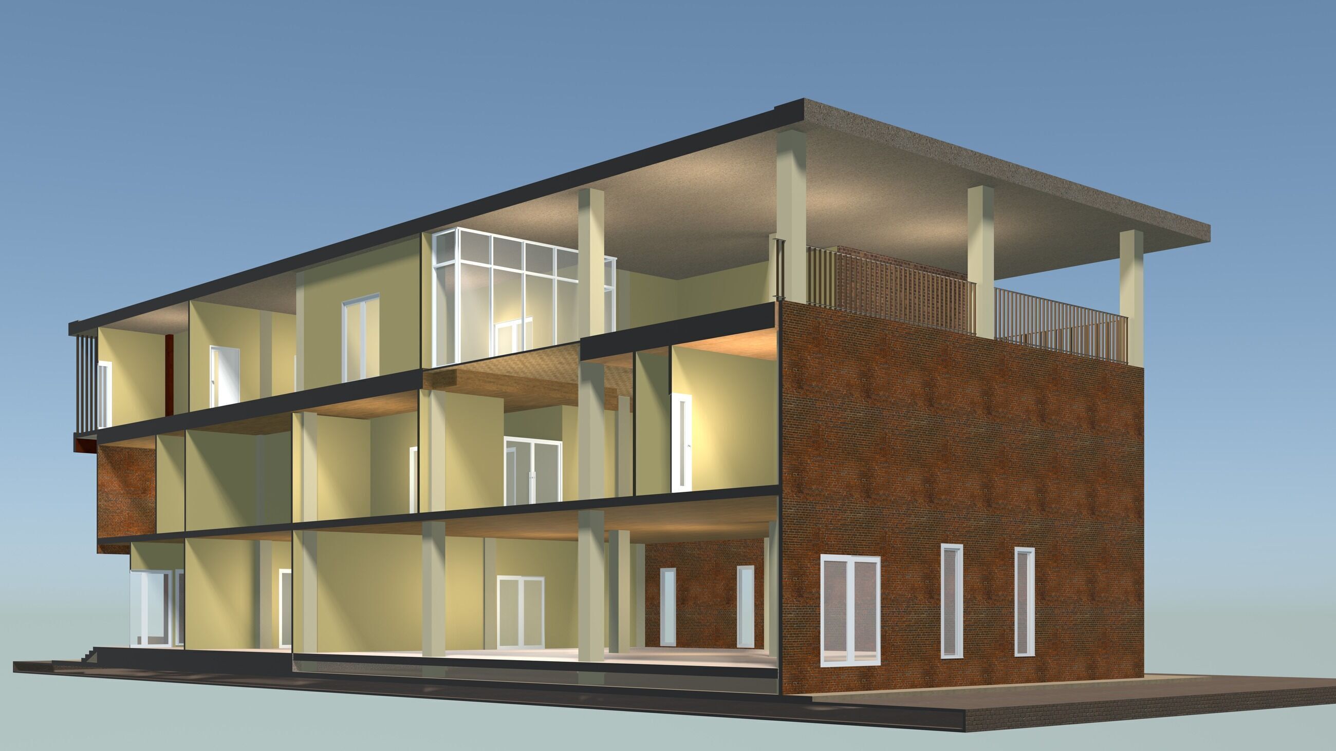 Home office in section cut 25-05 3D model_3