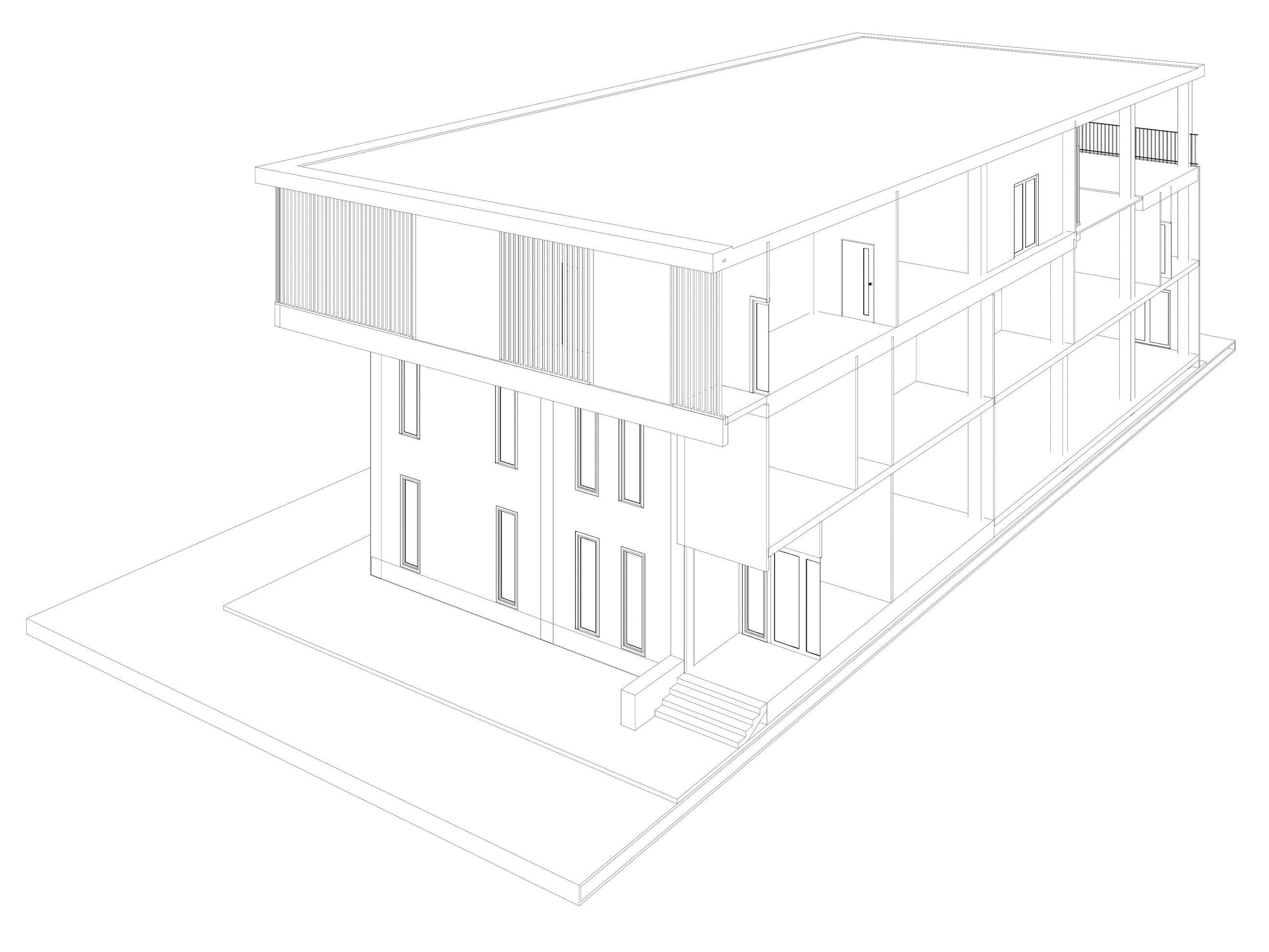 Home office in section cut 25-05 3D model_8