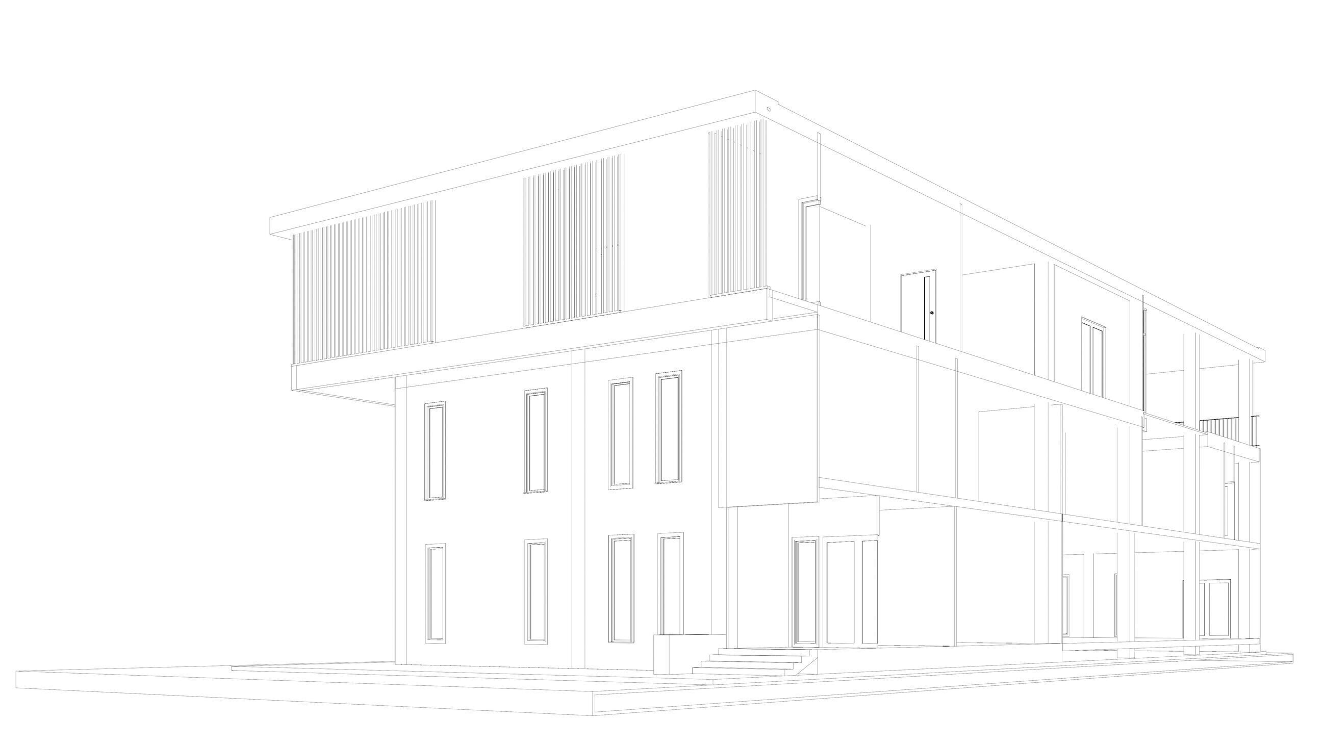 Home office in section cut 25-05 3D model_6