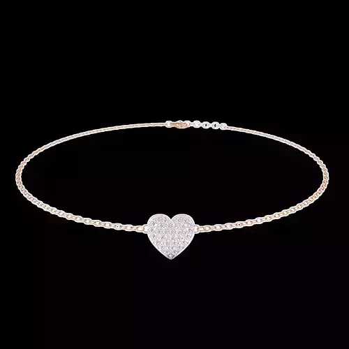 Heart Love Valentine Diamond Bracelet animation renders 3dm stl 3D print model