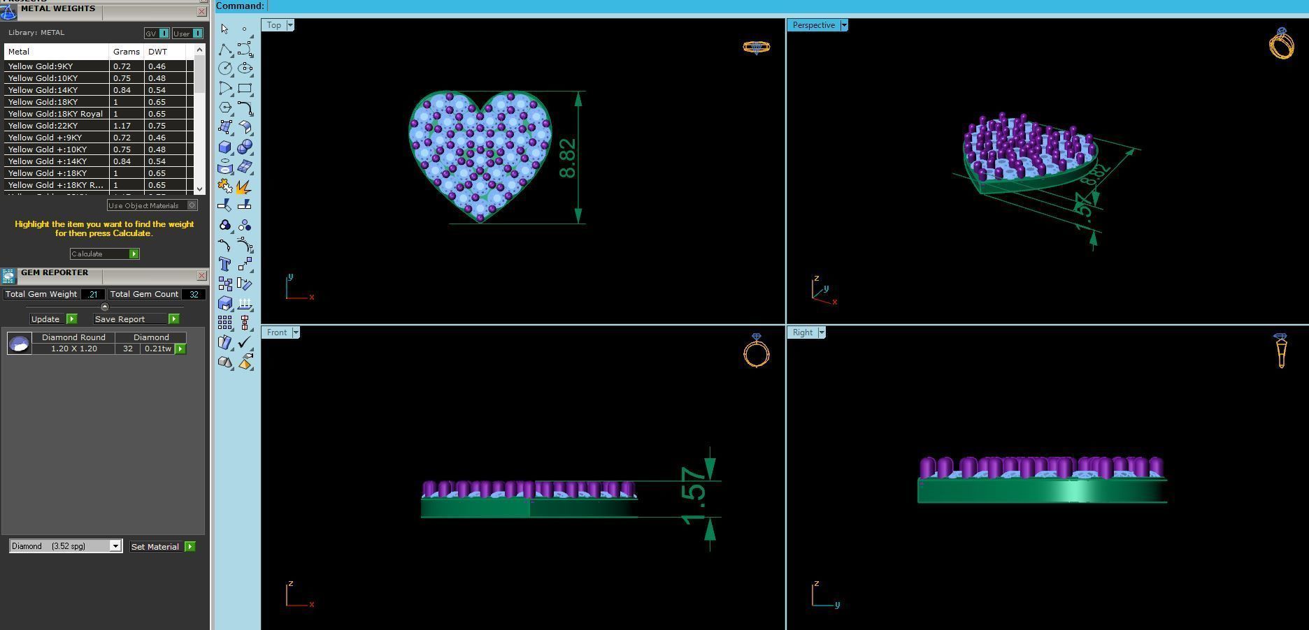 Heart Love Valentine Diamond Bracelet animation renders 3dm stl 3D print model_3