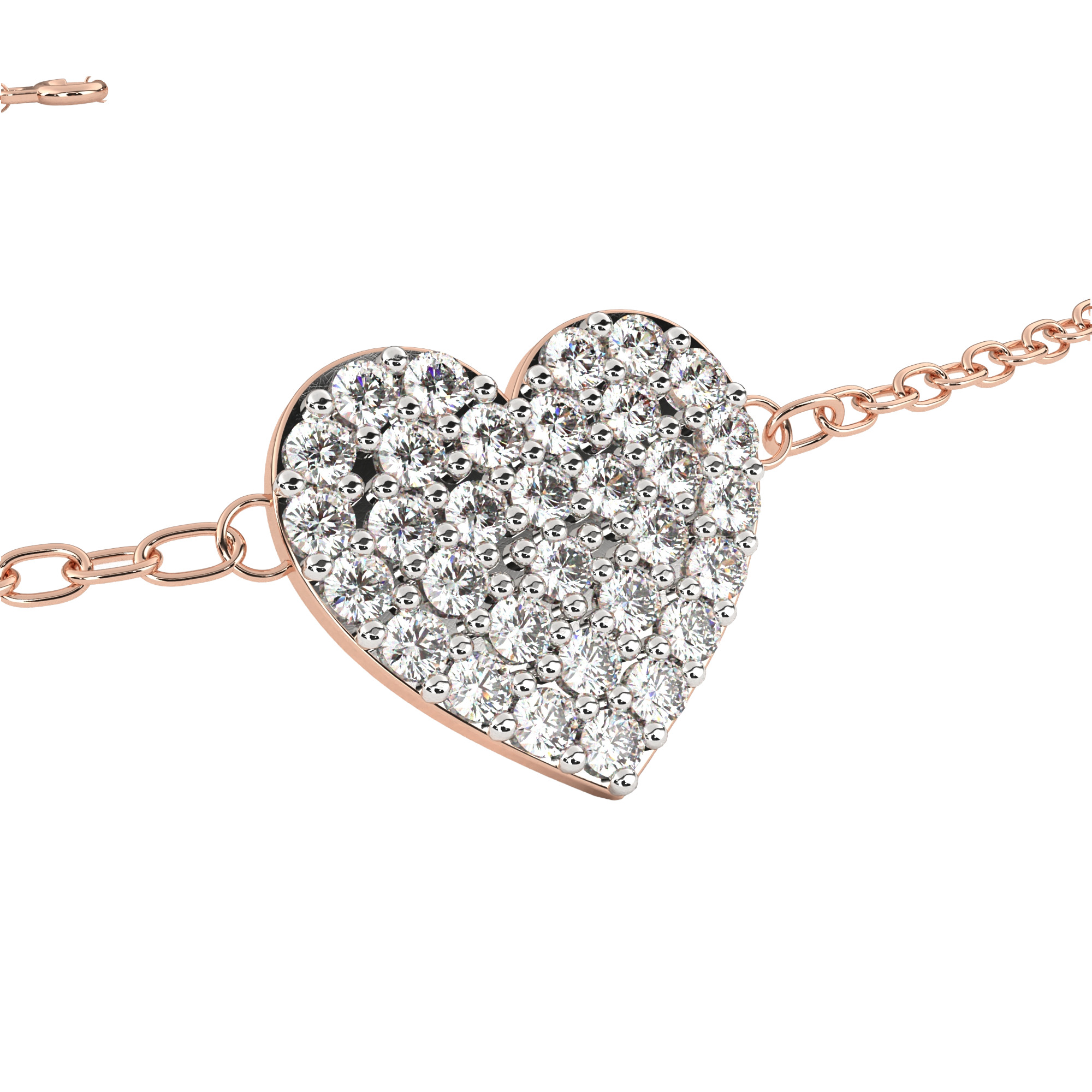 Heart Love Valentine Diamond Bracelet animation renders 3dm stl 3D print model_19