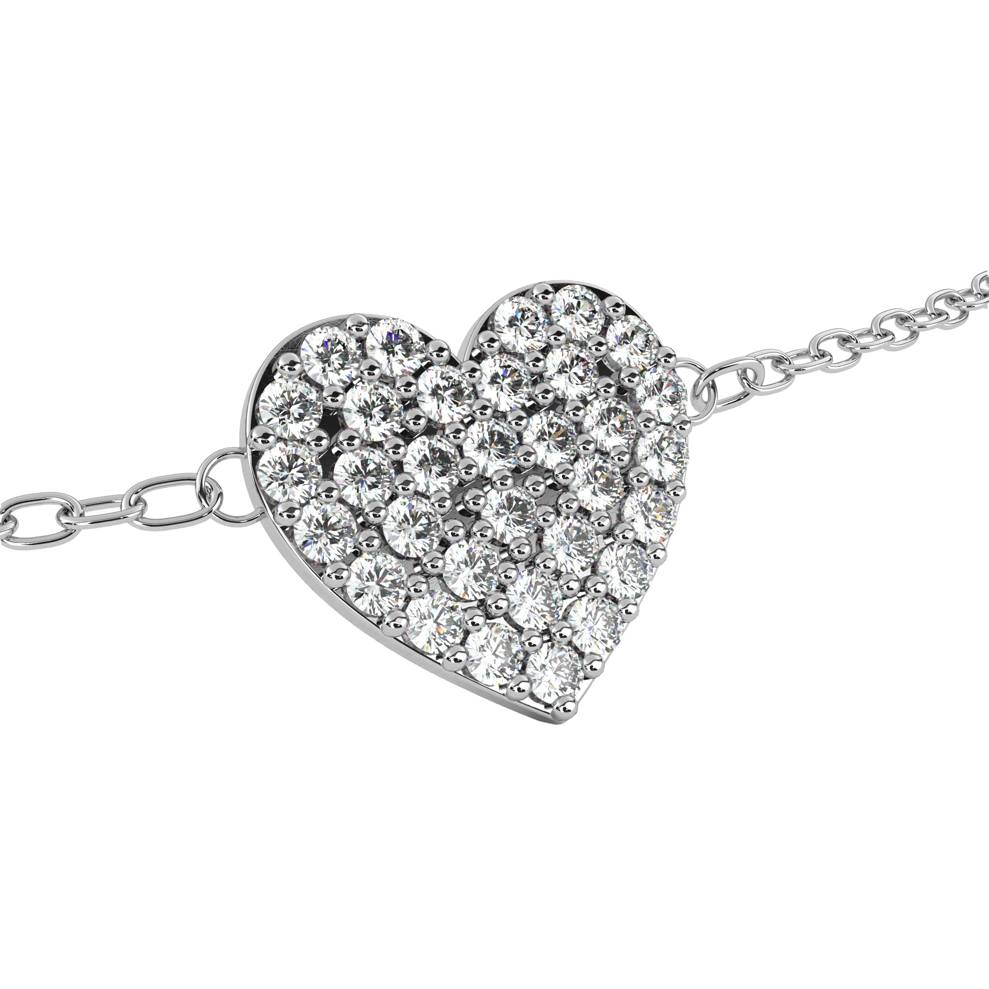 Heart Love Valentine Diamond Bracelet animation renders 3dm stl 3D print model_17