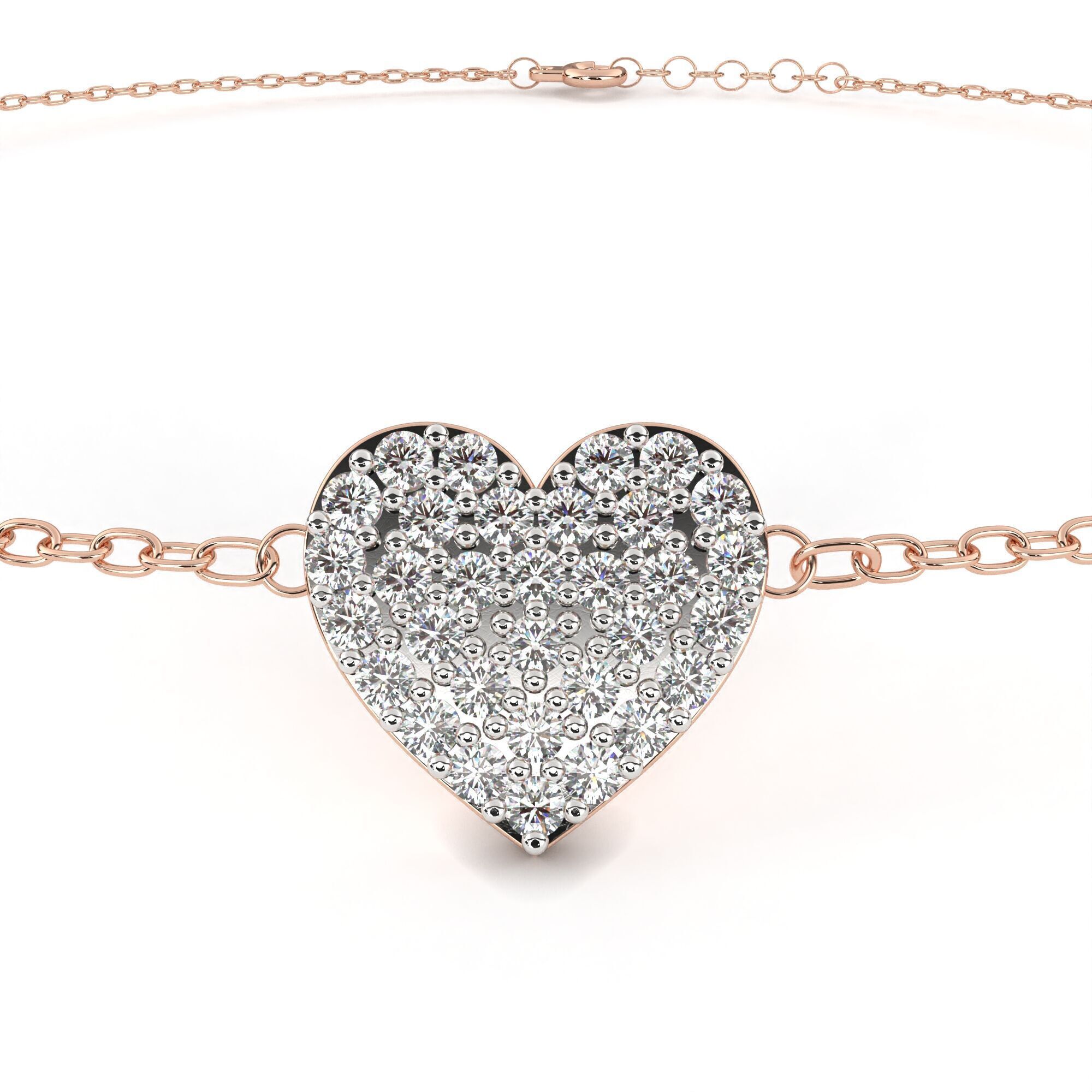 Heart Love Valentine Diamond Bracelet animation renders 3dm stl 3D print model_24