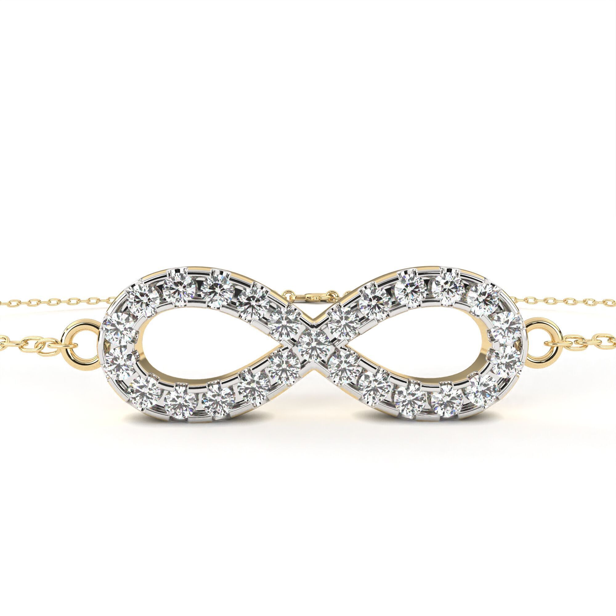 Infinity Diamond Bracelet animation renders 3dm stl details 3D print model_10