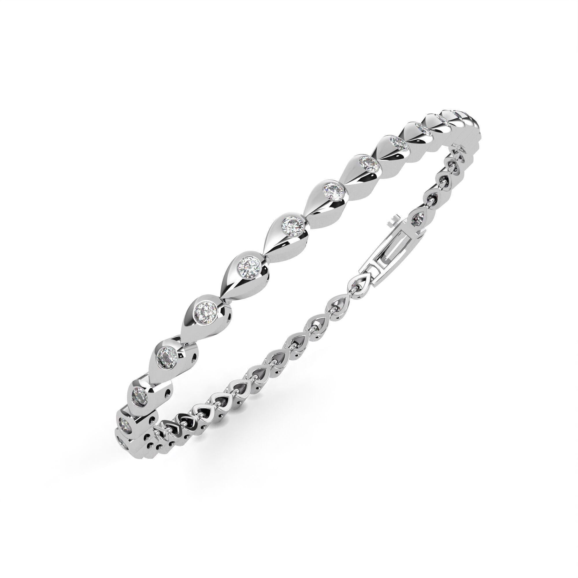 Diamond Tennis Bracelet animation renders 3dm stl details 3D print model_2