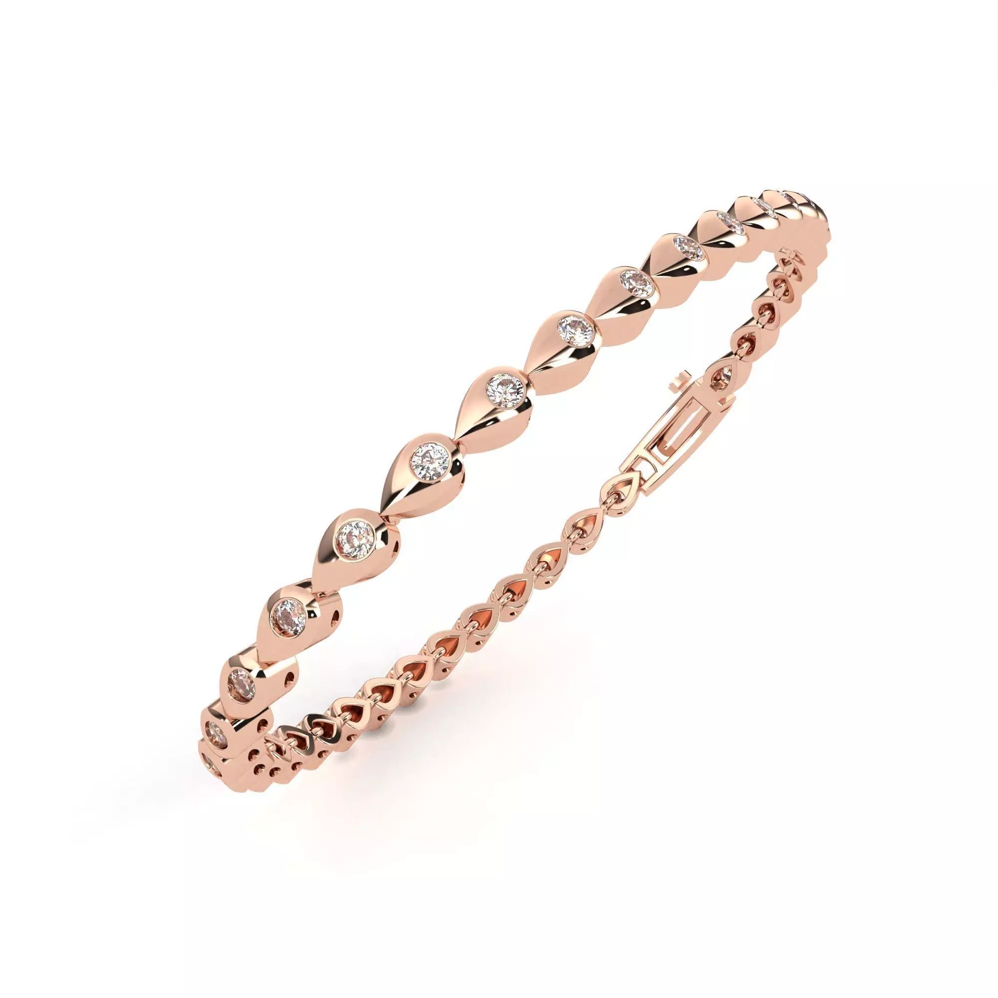 Diamond Tennis Bracelet animation renders 3dm stl details 3D print model_0