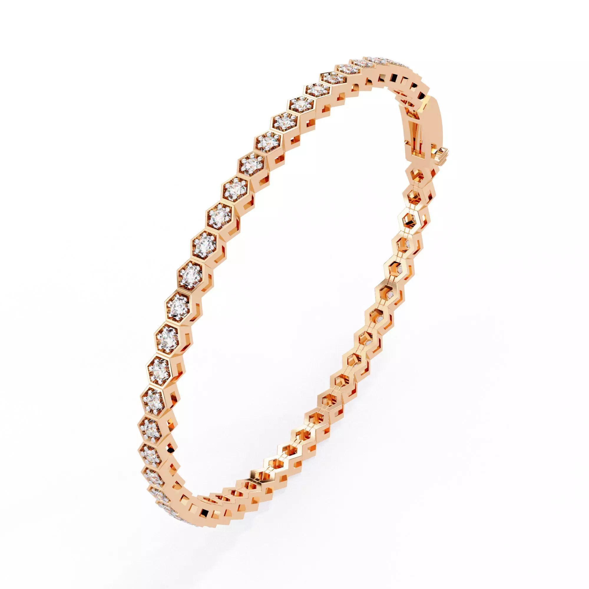 Diamond Tennis Bracelet animation renders 3dm stl details  3D print model_0