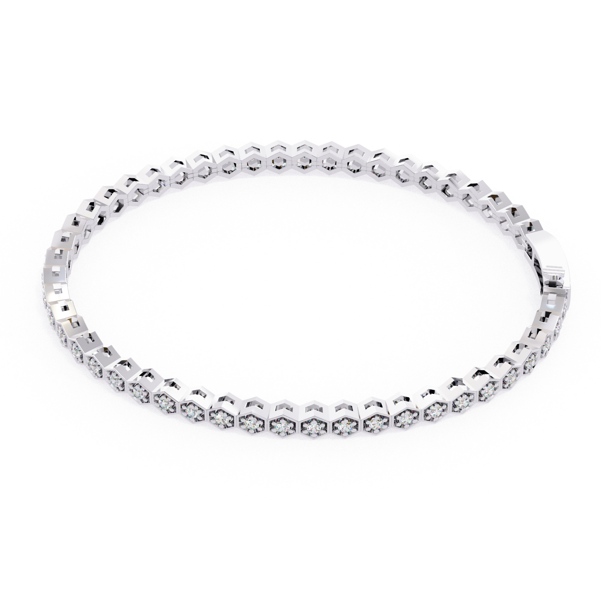 Diamond Tennis Bracelet animation renders 3dm stl details  3D print model_14