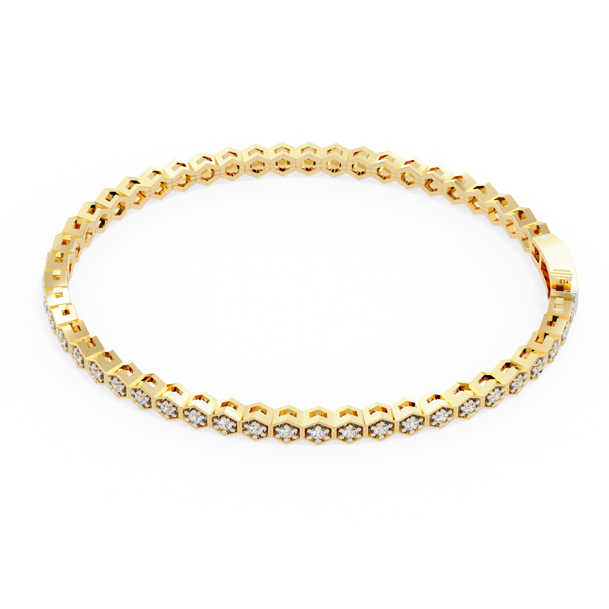 Diamond Tennis Bracelet animation renders 3dm stl details  3D print model_12
