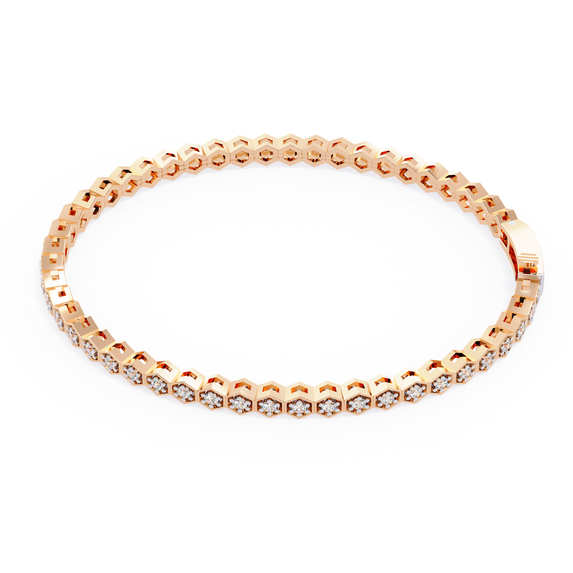 Diamond Tennis Bracelet animation renders 3dm stl details  3D print model_13