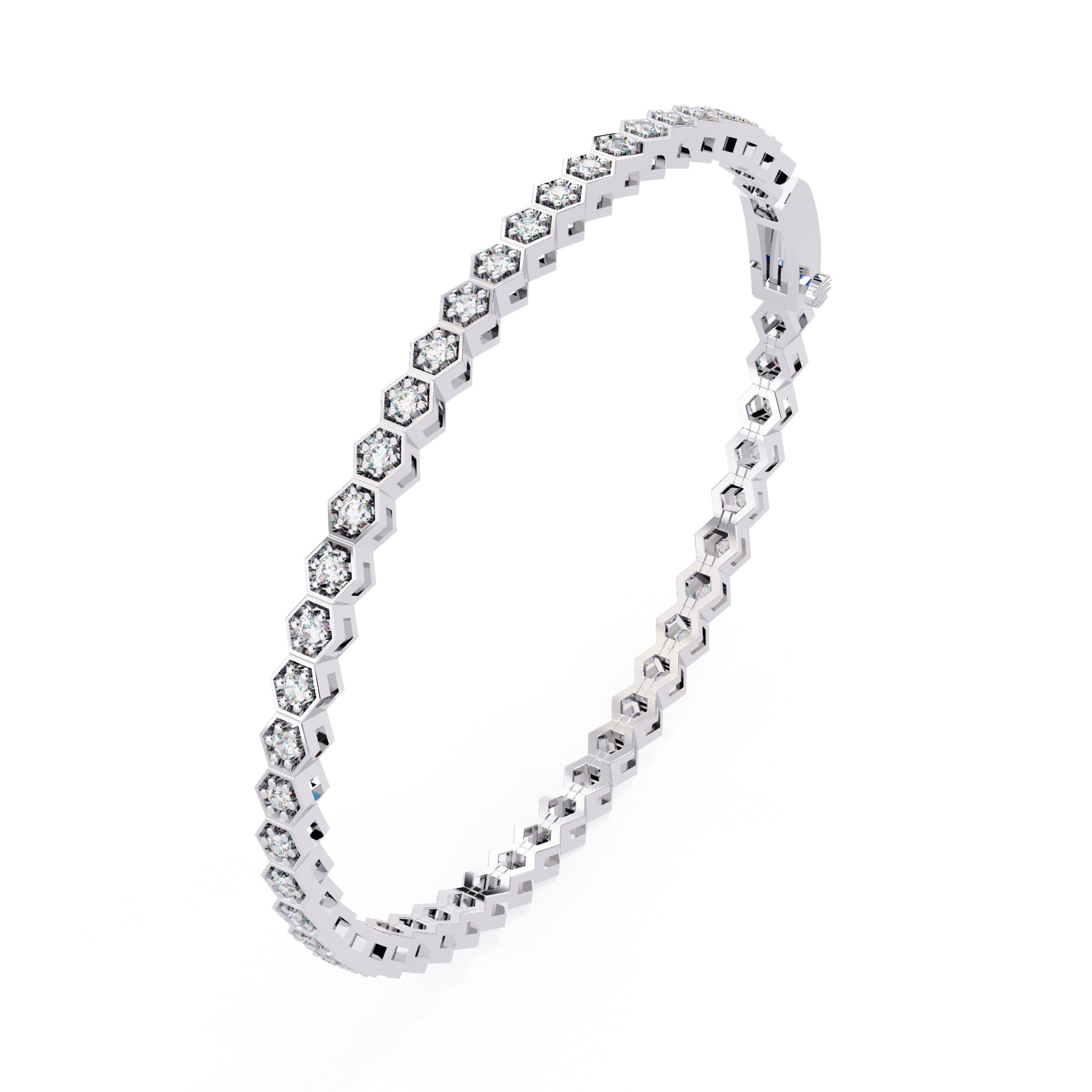 Diamond Tennis Bracelet animation renders 3dm stl details  3D print model_2
