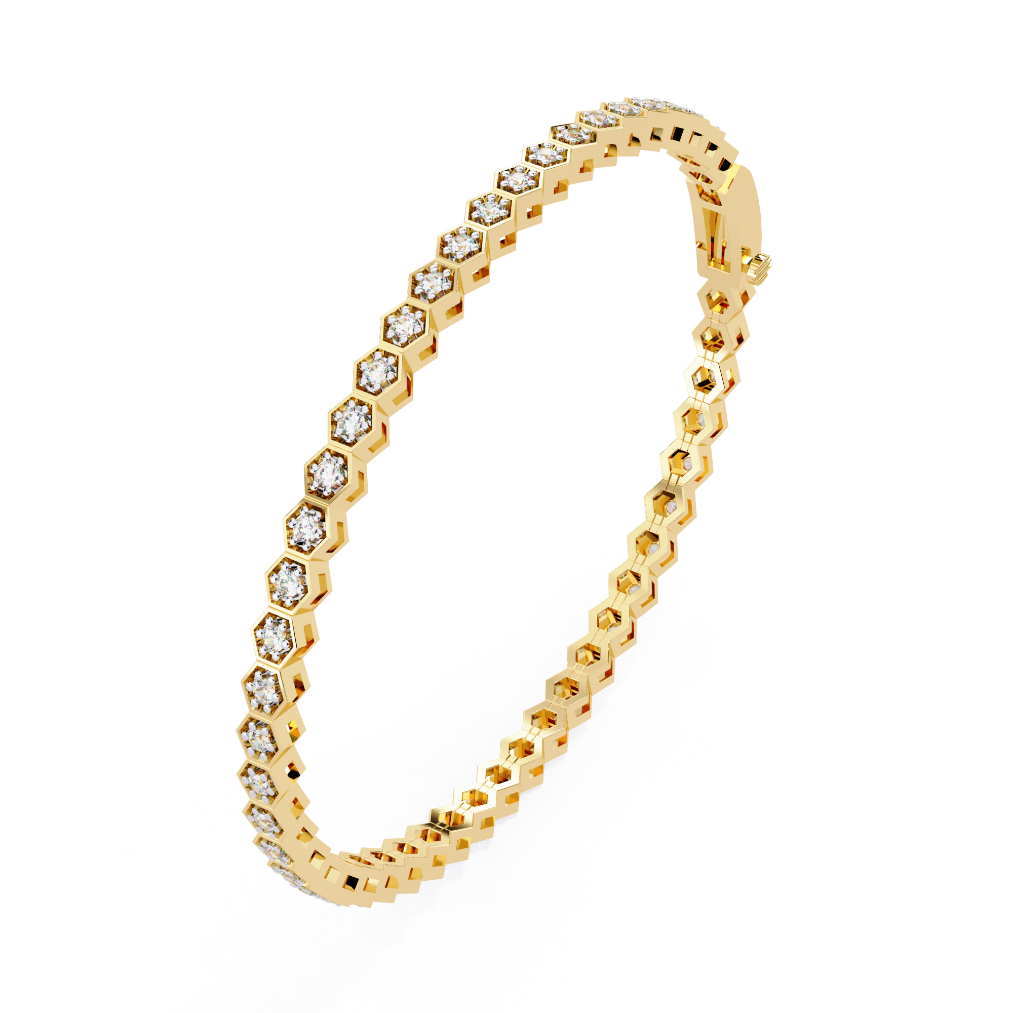 Diamond Tennis Bracelet animation renders 3dm stl details  3D print model_1