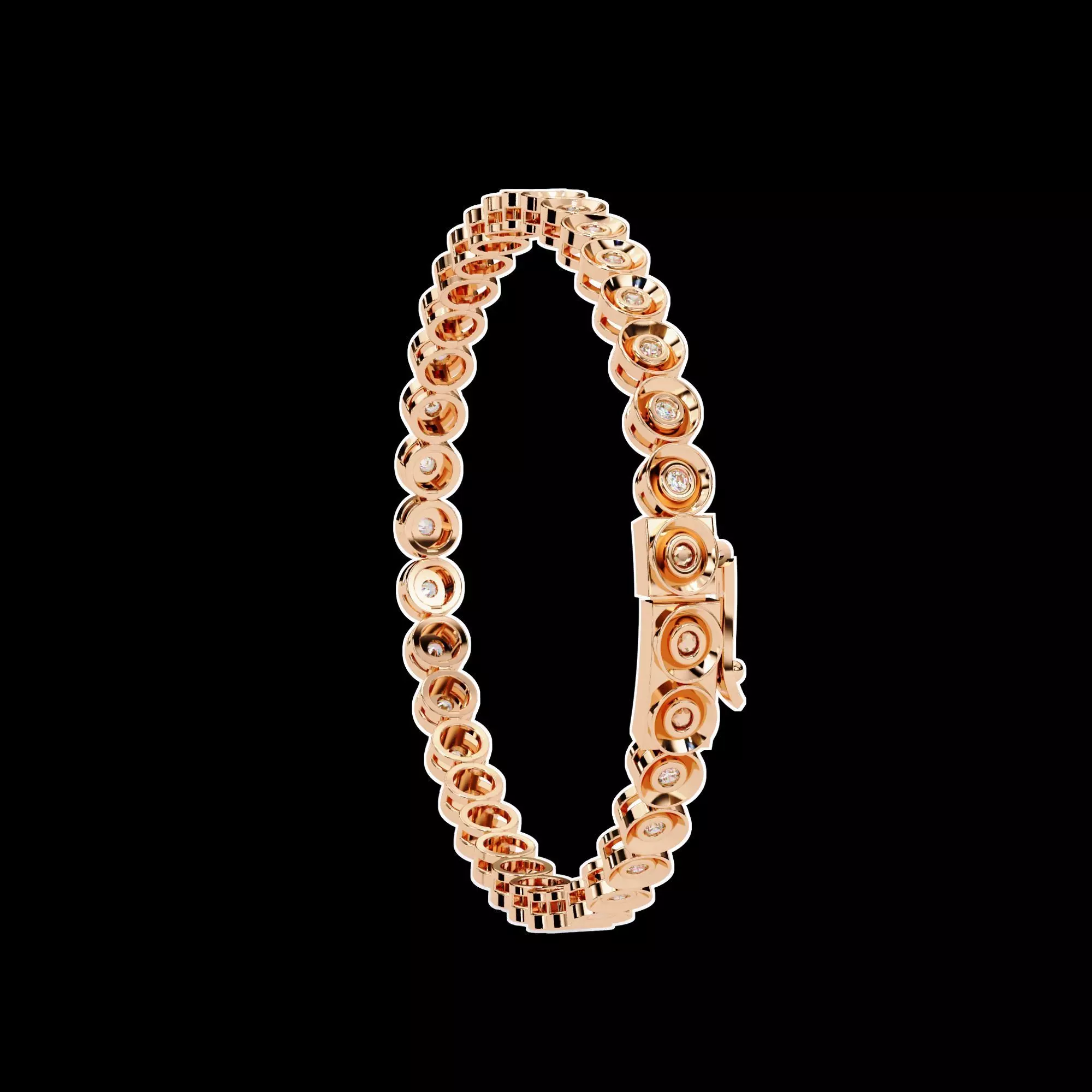 Diamond Tennis Bracelet animation renders 3dm stl details 3D print model_0