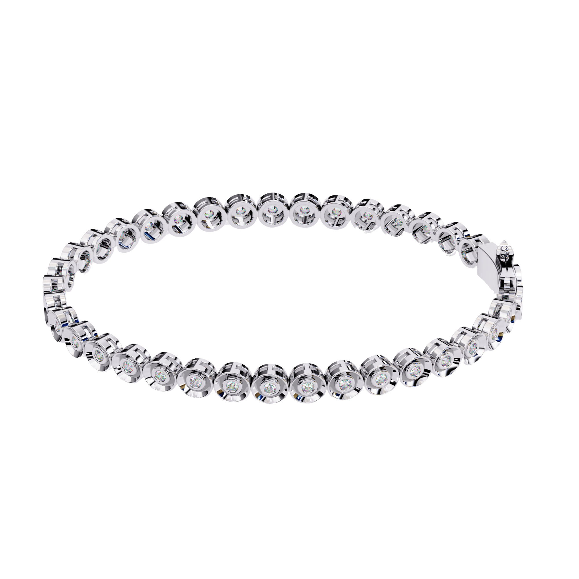 Diamond Tennis Bracelet animation renders 3dm stl details 3D print model_9