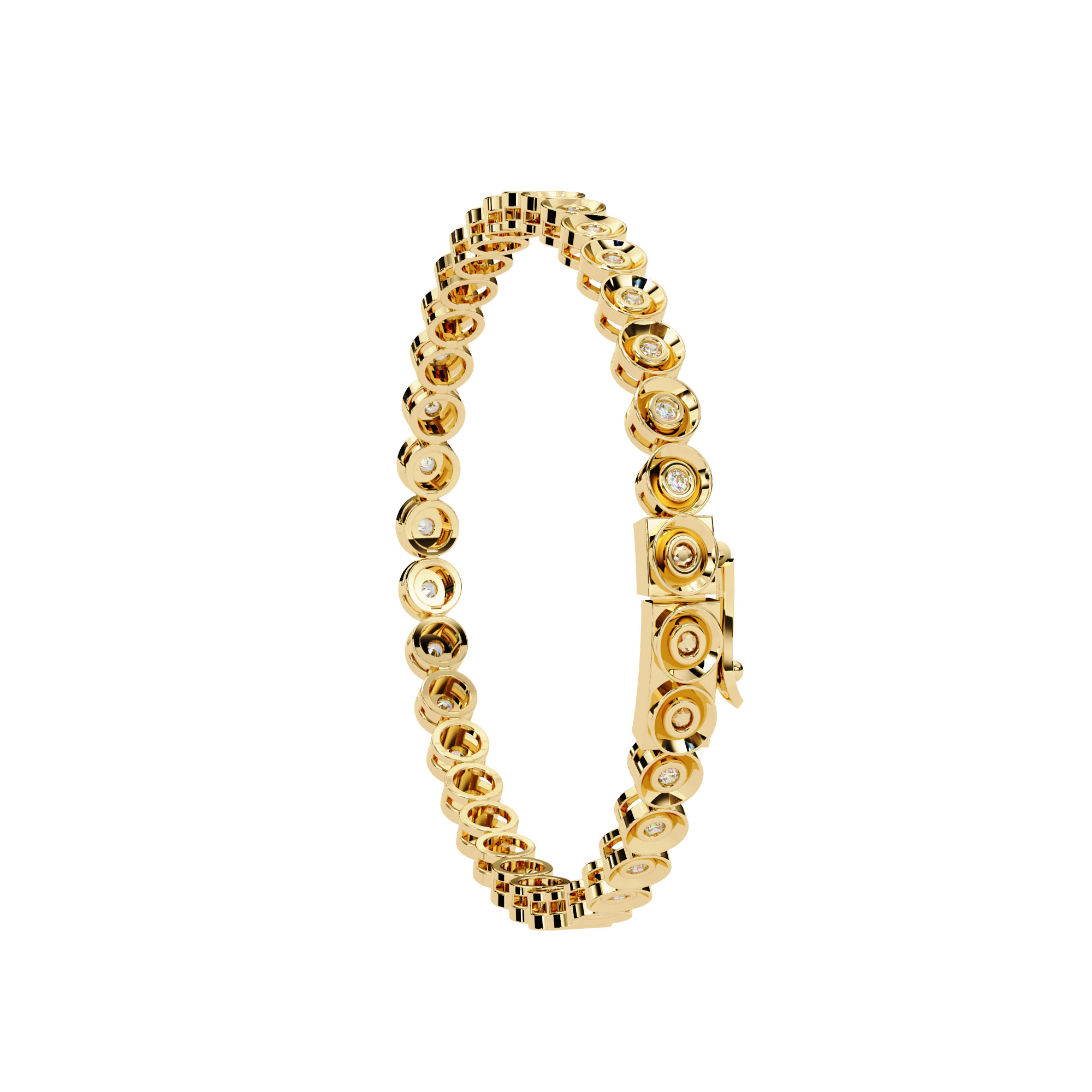 Diamond Tennis Bracelet animation renders 3dm stl details 3D print model_1