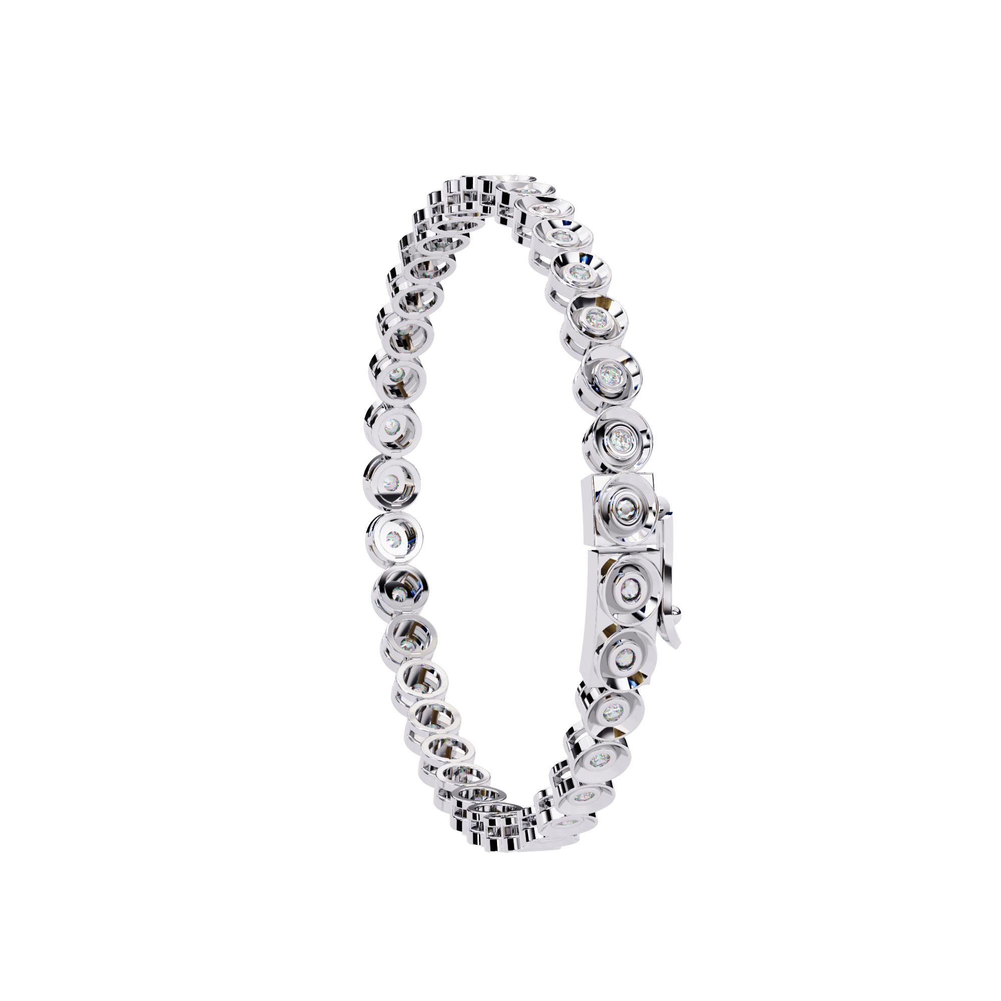 Diamond Tennis Bracelet animation renders 3dm stl details 3D print model_2