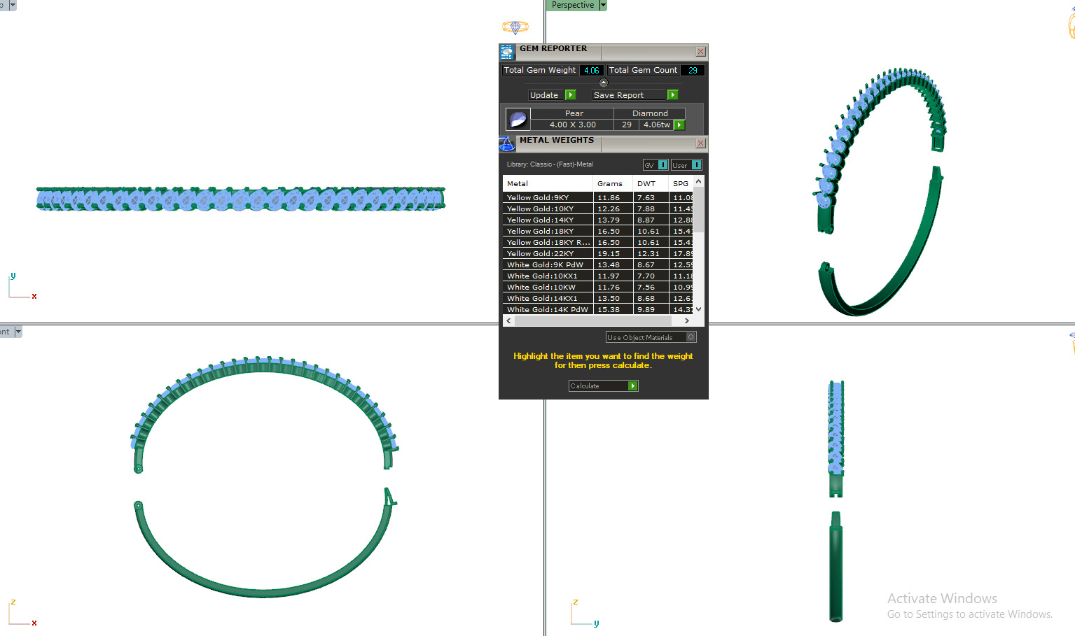 Diamond Tennis Bracelet animation renders 3dm stl details 3D print model_3