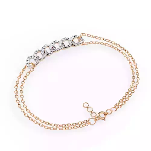 Cuban Monaco Chain Diamond Bracelet animation renders 3dm stl 3D print model
