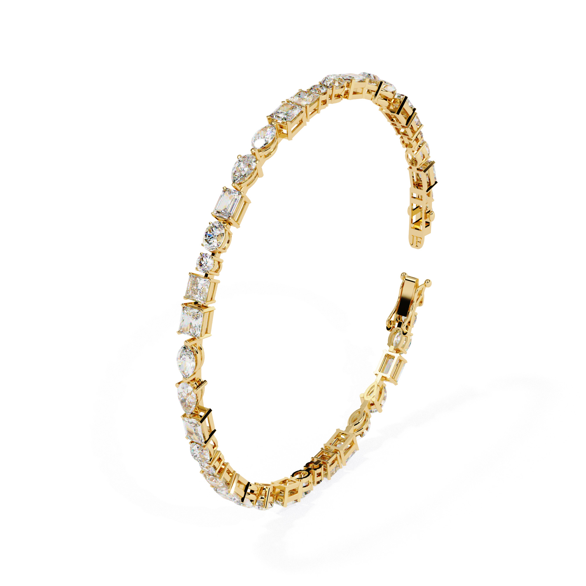 Diamond Tennis Bracelet animation renders 3dm stl details 3D print model_1