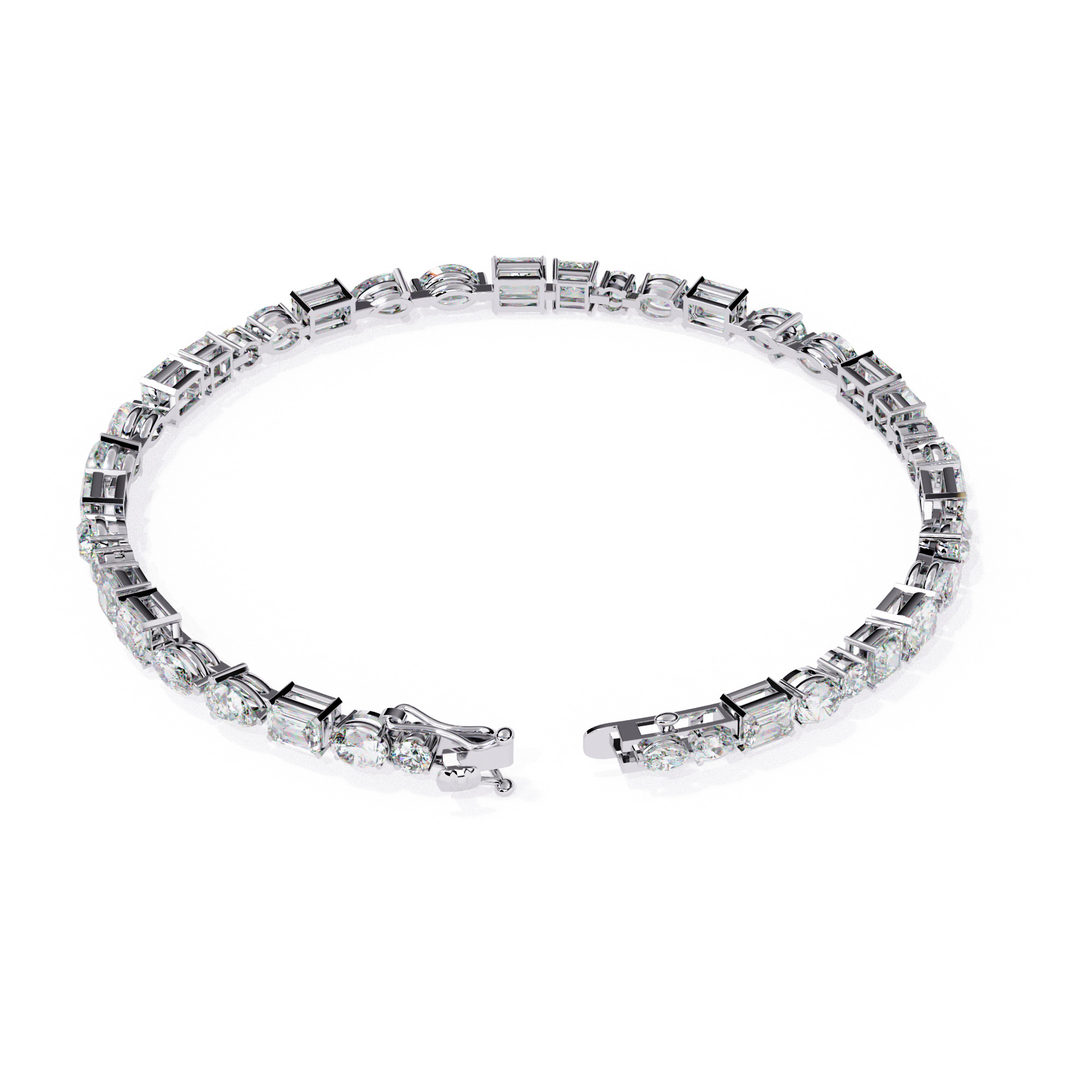 Diamond Tennis Bracelet animation renders 3dm stl details 3D print model_8
