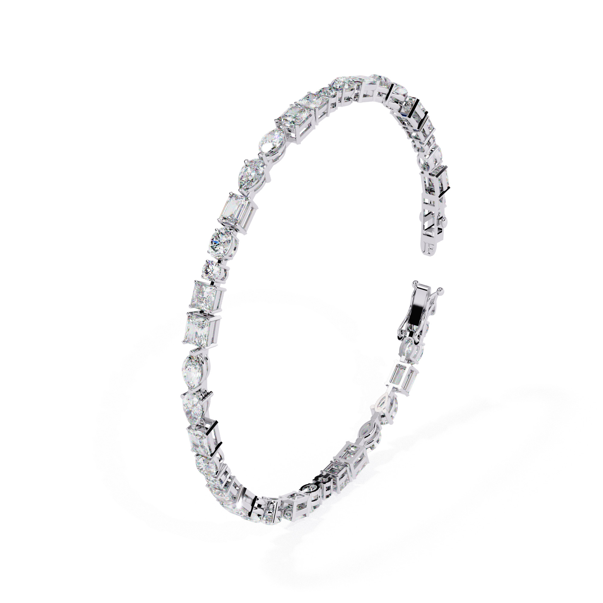 Diamond Tennis Bracelet animation renders 3dm stl details 3D print model_2
