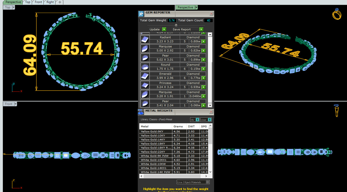 Diamond Tennis Bracelet animation renders 3dm stl details 3D print model_3