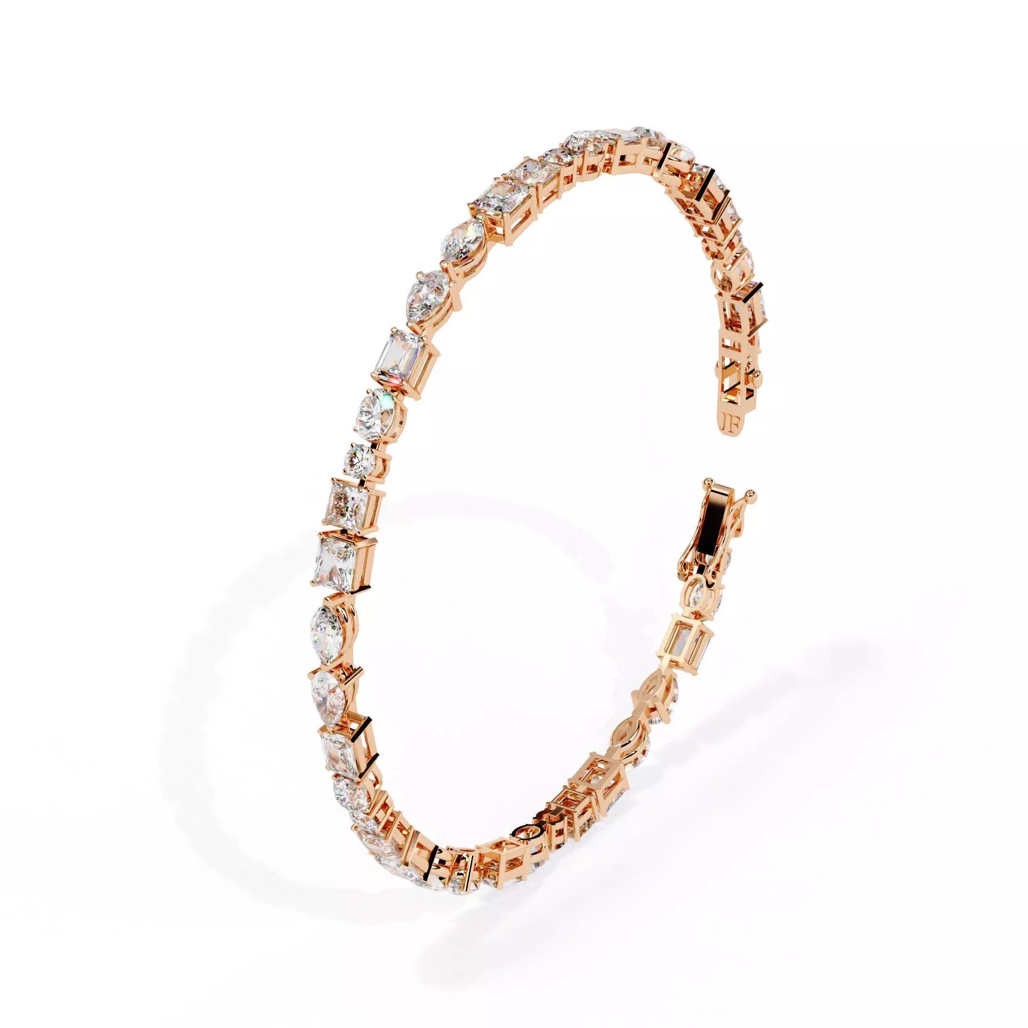 Diamond Tennis Bracelet animation renders 3dm stl details 3D print model_0