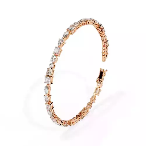 Diamond Tennis Bracelet animation renders 3dm stl details 3D print model