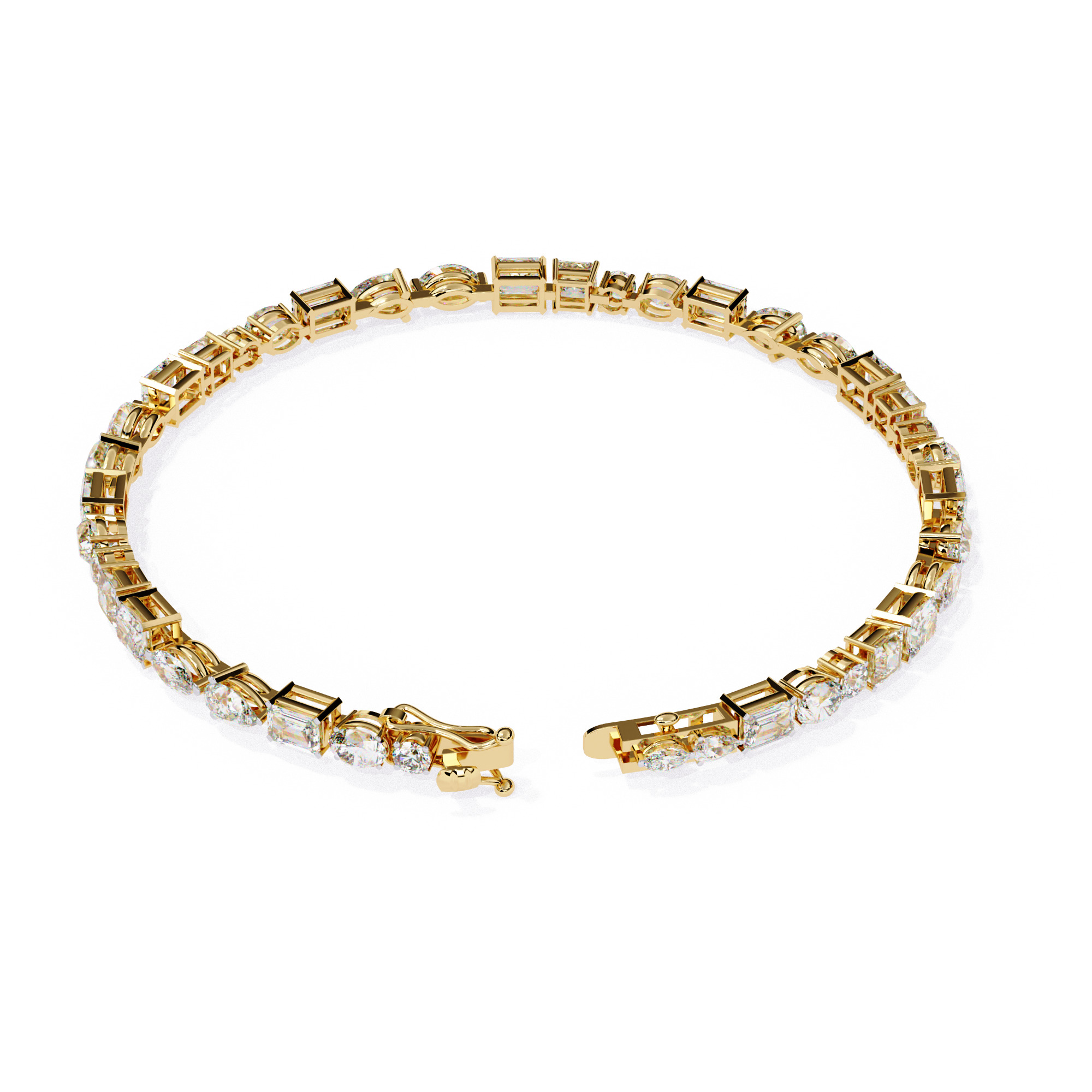 Diamond Tennis Bracelet animation renders 3dm stl details 3D print model_15