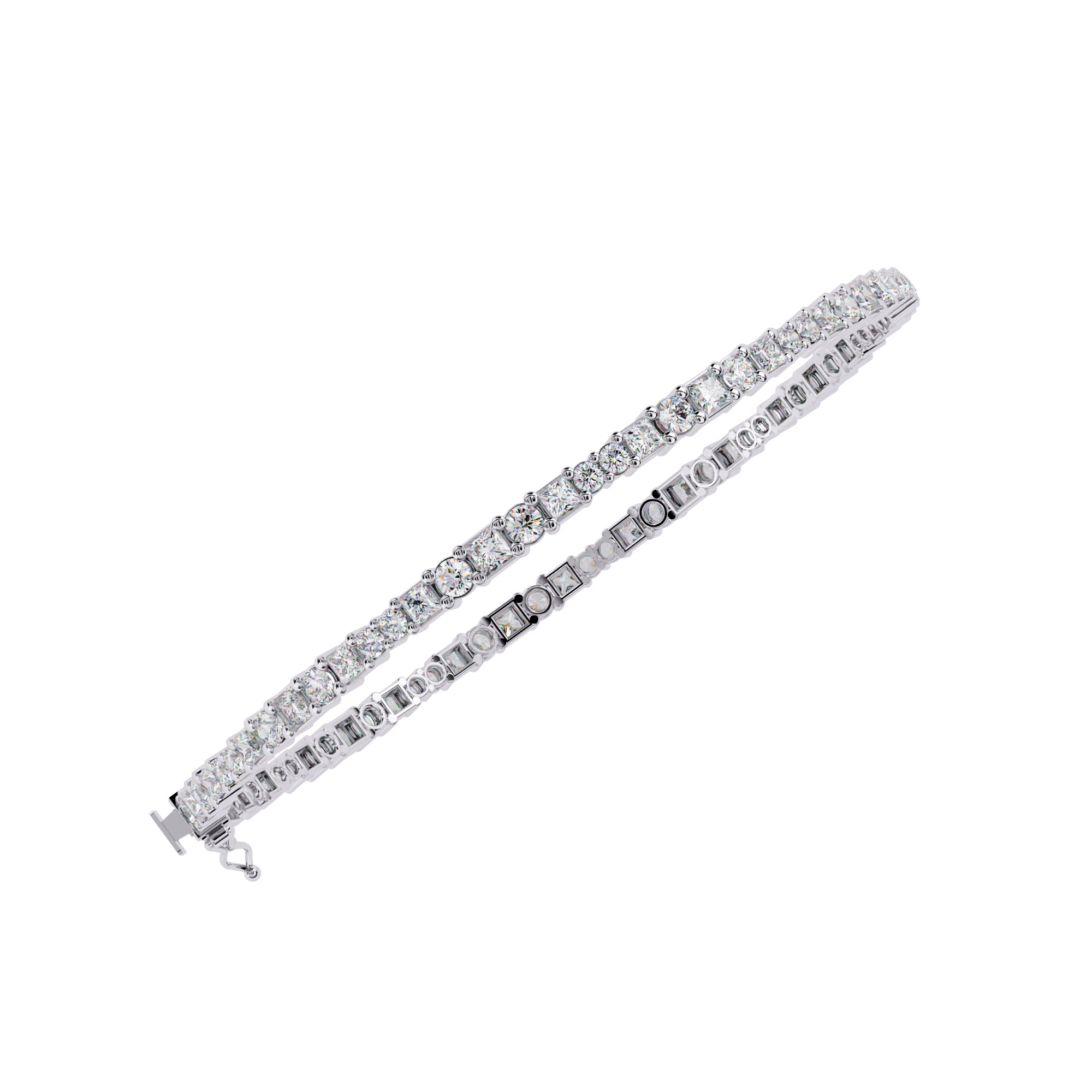 Diamond Tennis  Bracelet animation renders 3dm stl details 3D print model_2