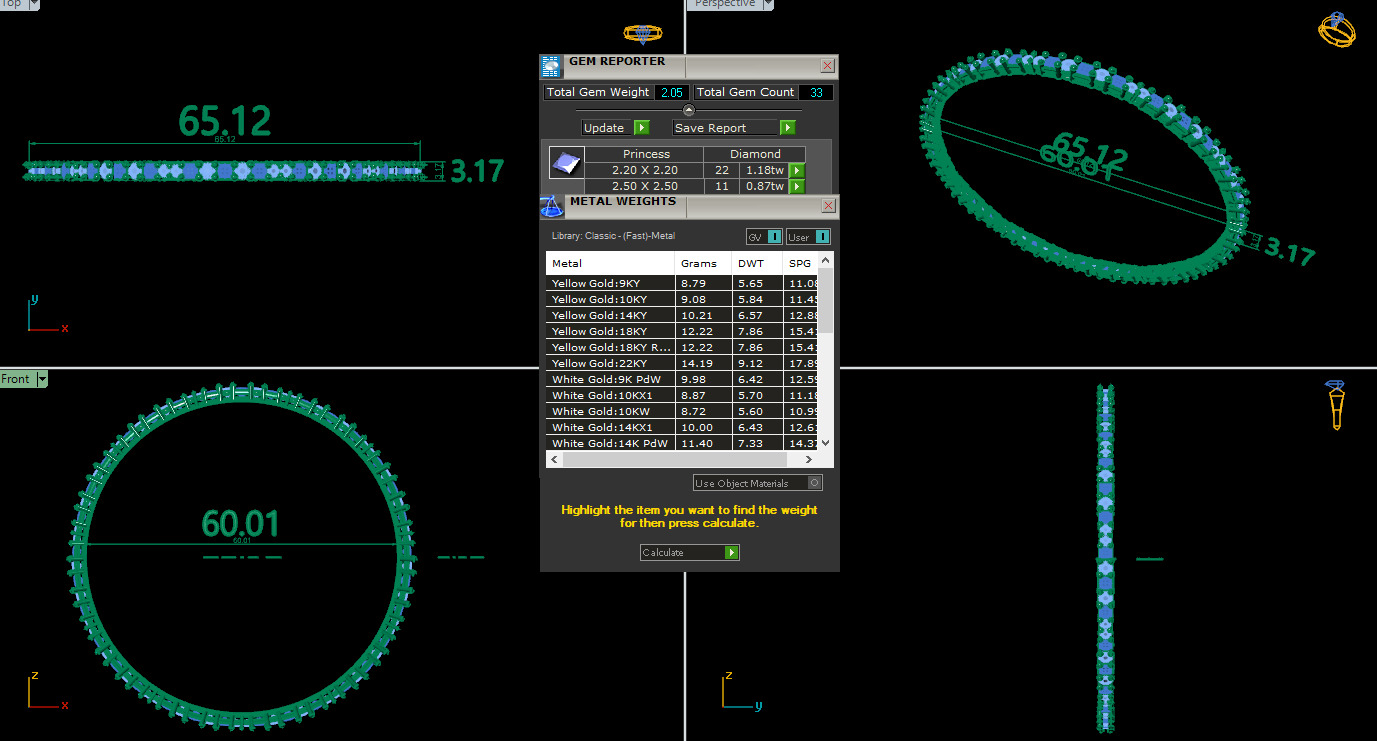 Diamond Tennis  Bracelet animation renders 3dm stl details 3D print model_4