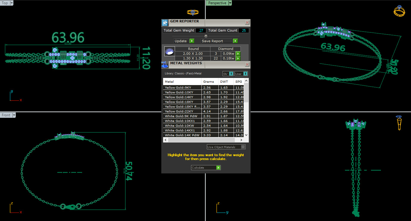 Diamond Bracelet animation renders 3dm stl details 3D print model_4