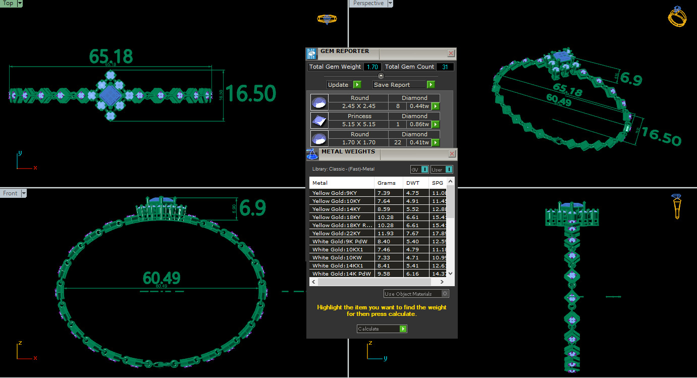 Diamond Tennis Bracelet animation renders 3dm stl details  3D print model_3