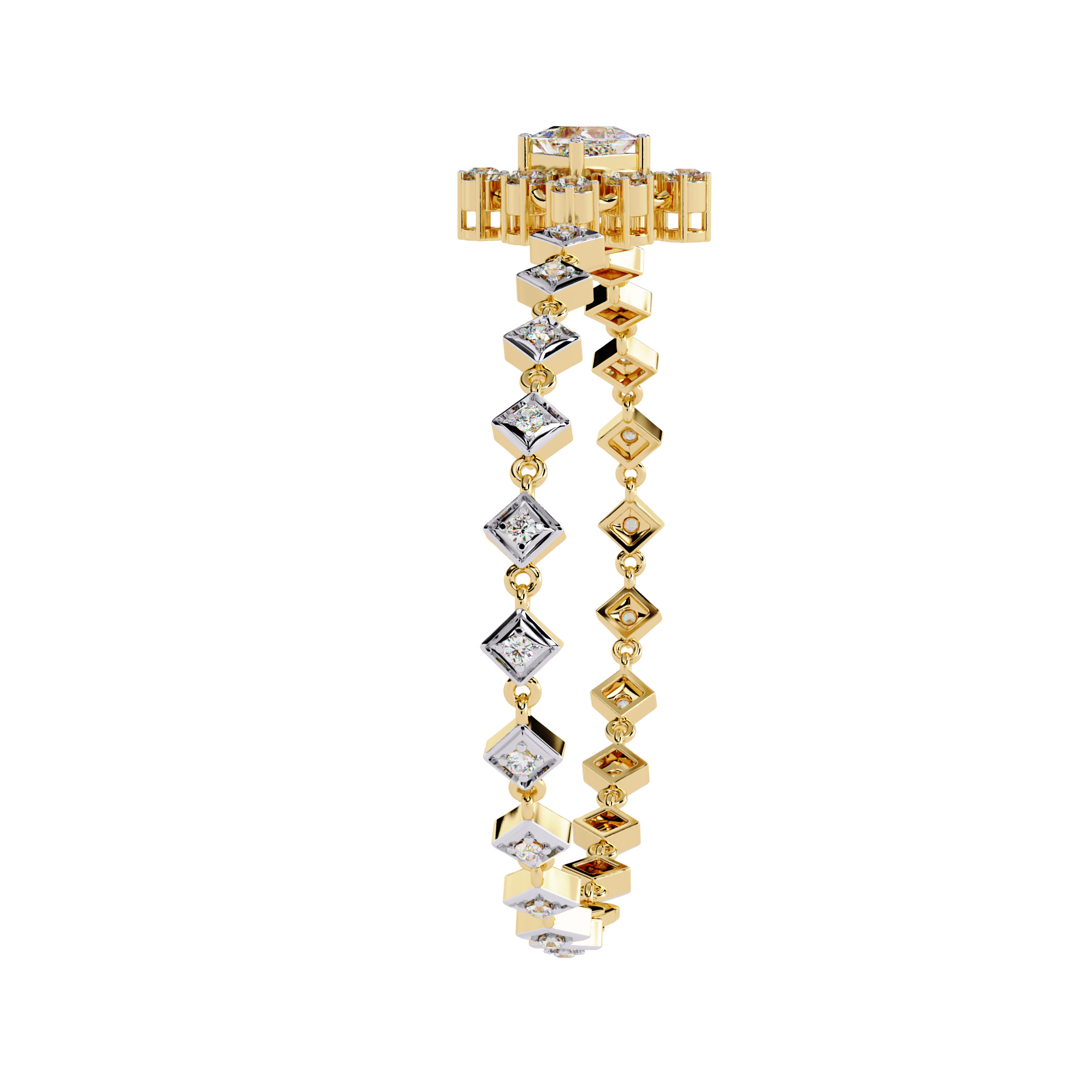 Diamond Tennis Bracelet animation renders 3dm stl details  3D print model_17