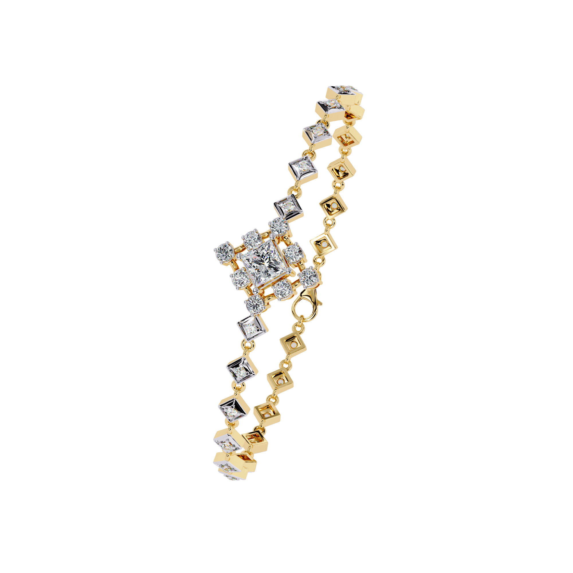 Diamond Tennis Bracelet animation renders 3dm stl details  3D print model_1